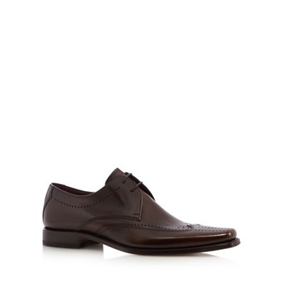 Loake Big and tall brown leather brogues